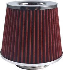 Red 3" 76mm Performance High Flow Cold Air Intake Cone Replacement Dry Air Filte