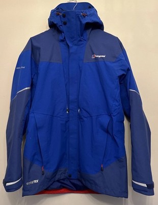 Berghaus Merapeak Goretex Jacket Mens Size M Medium Full Zip Hooded Blue