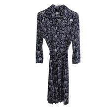 Talbots M Stretch Jersey Knit EUC, Navy Blue, 3/4 Sleeve 40.5” Belted Shirtdress