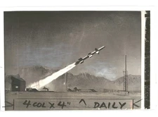 TEST of NAVY TALOS MISSILE at White Sands NEW MEXICO Vintage 1957 Press Photo