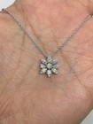 Pendant 14K White Gold Plated 1.20Ct Round Moissanite Diamond Snowflake Flower
