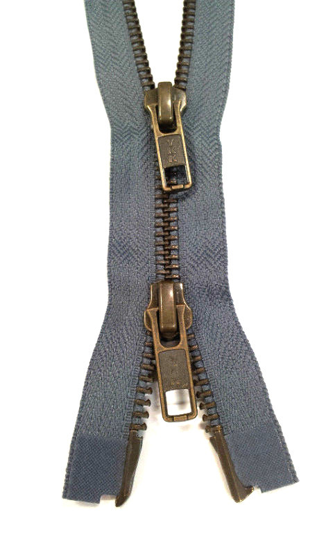 YKK Reißverschluss 75 Cm, Teilbar, Grau – Metallzähne, Perfekt Für Jacken & Taschen