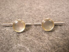 SINGLES 2 3/8" White Mother of Pearl Vintage Formal Shirt Stud tux prom h36