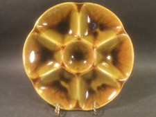 Mid Century French Majolica Oyster Plate from Gien