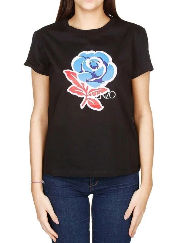 Kenzo rose sale logo t shirt
