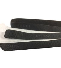 Authentic Gucci Black Ribbon With Black Monogram 0.5  Wide x 56  Long New