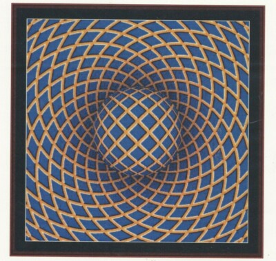 OPTICAL ILLUSION 10--Blue & Orange Circle--Counted Cross Stitch Pattern