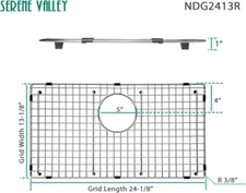 Serene ValleySink Bottom Grid 24-1/8" X 13-1/8" Sink Protector NDG2413R