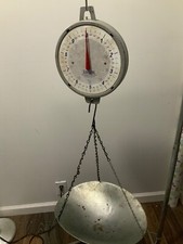 Vintage TAYLOR 20 Lb Hanging Produce Grocery Scale With tray