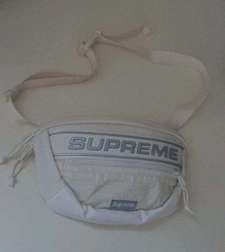 FW23 Supreme Waist Bag White Water Resistant Fanny Pack Reflective Shoulder