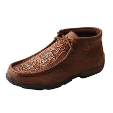WDM0081 Twisted X Women s Driving Moccasins Brown/Tooled Flowers NEW