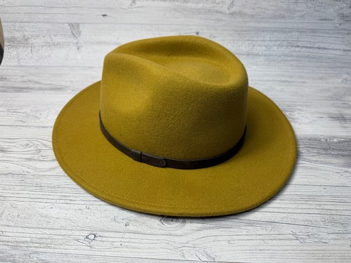 Major Wool fedora hat size L 59cm Mustard yellow - Picture 2 of 19
