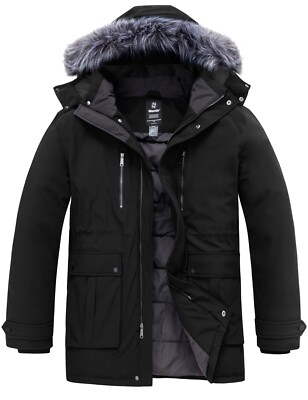 Wantdo Men's Big and Tall Winter Coat Warm Long Puffer Jacket