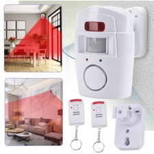 2SET SENSOR MOTION WIRELESS ALARM WITH 4 REMOTE CONTROLS SHED GARAGE HOME CARAVA