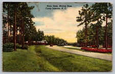 Postcard Main Gate Marine Base Camp Lejeune North Carolina USMC WWII
