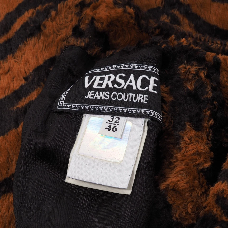 Vestido Versace Jeans Alta Costura Vintage Terry Estampado Animal Camuflaje Tigre Talla 46/10 Foto 4 de 4