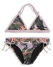 Hurley Purple Tropical Two Piece Swimsuit Girls Sz 12 L75218