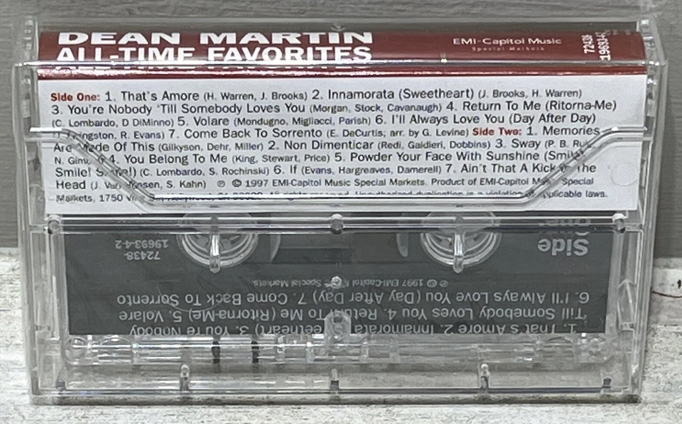 Dean Martin All-Time Favorites Кассета 1997 EMI-Capitol Музыка Новая Запечатанная - Изображение 2 из 3