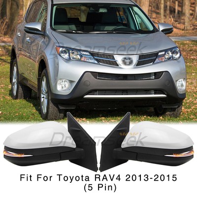 Paar Weiß Außenspiegel Für Toyota RAV4 XA40 2013 2014 15 Spiegel-Blinker 5 Pin