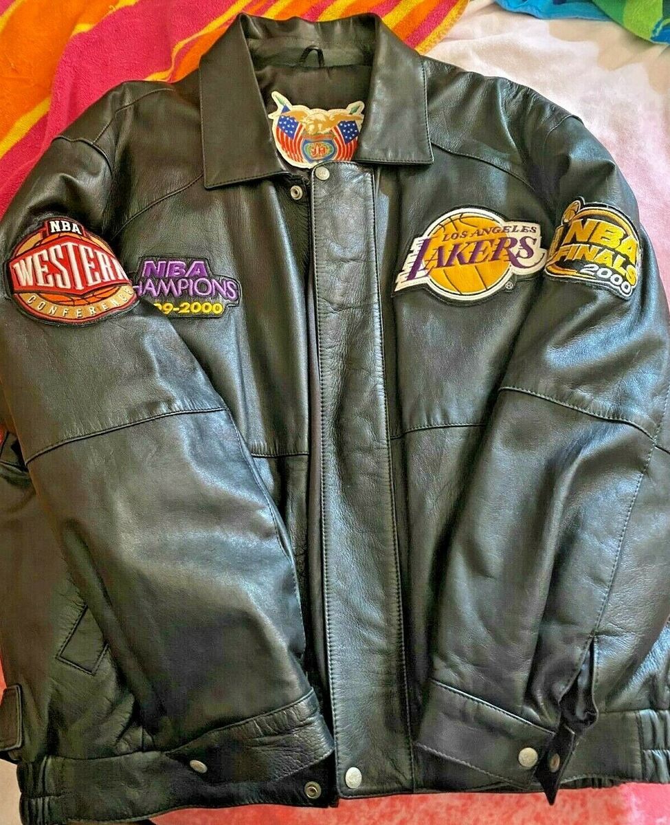 Jeff Hamilton 2000 NBA Champion Lakers Leather Jacket. Mens-Large