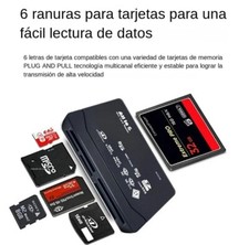 Lector de tarjetas 6 en 1 USB  para  SD SDXC SDHC CF XD TF SDXC Micro SDHC MS