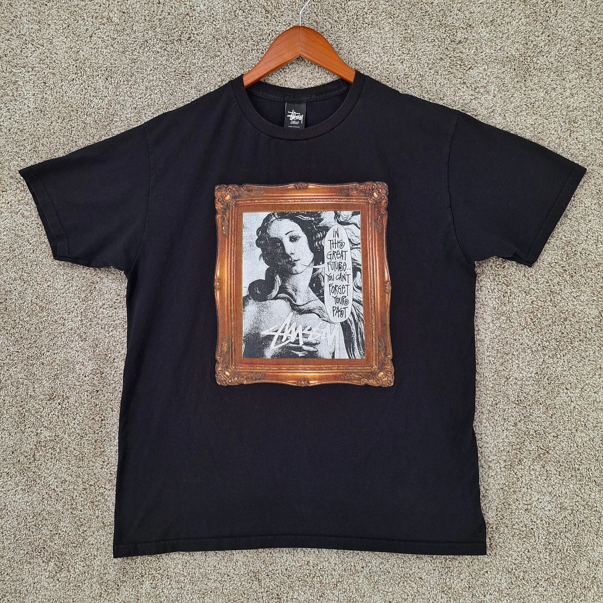 mens black stussy t shirt