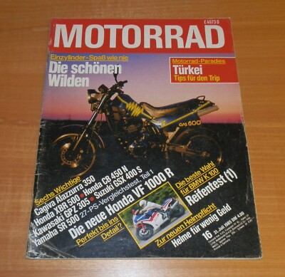Motorrad 16/85, Cagiva Alazzurra 350, Honda XBR 500, Yamaha SR 500,Kawa GPZ 305