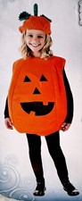 ADORABLE  Child's Small 2-piece Halloween Pumpkin Jack-o-lantern Costume