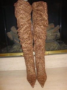 leopard slouch boots