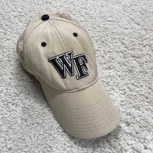 Vintage Wake Forest University Hat WF Demon Deacons Gold Nike Beige Adjustable