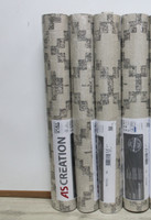 4 Rollen Vliestapete As Creation 36375-2 Beige-Schwarz Gemustert