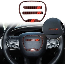 3x Interior Steering Wheel Trim Cover for 15-21 Dodge Challenger Charger Durango