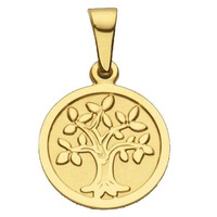 Echt Gold 333 Baum Des Lebens AnhäNger Mit Gravur Lebensbaum Mit Silber Kette