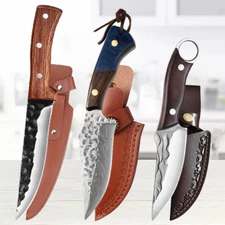 Handmade Forged Kitchen Meat Cleaver Chef's Knife Boning Knives For Camping BBQ