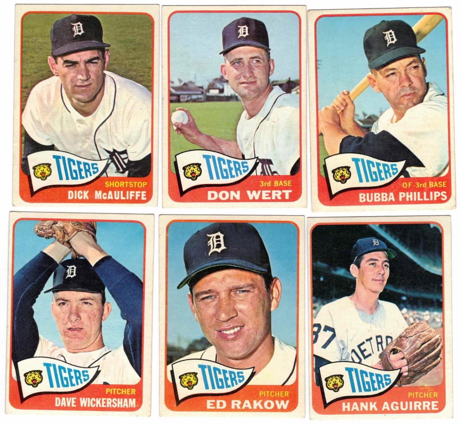 6 Card Lot of 1965 Topps Detroit Tigers, baseball cards eBay