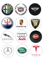 12 Luxury, Foreign Race cars edible paper, cupcake cookie toppers CHOOSE SIZE