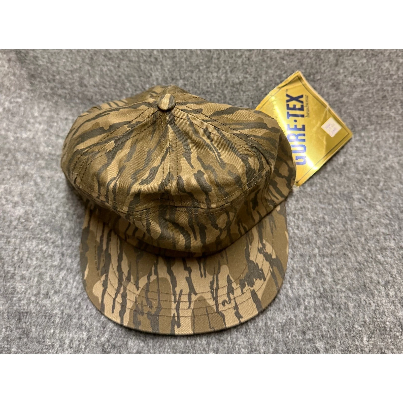 Columbia Gore-Tex Tiger Stripe Camo Hunting Hat Ear Flaps Made in USA S/M New