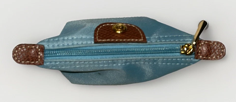 Longchamp Le Pliage Nylon Coin Purse Pouch Light Blue - Image 3 of 4