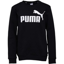Puma Boys Crewneck Sweatshirt Black White Logo Tape Sleeve L 14-16 NEW