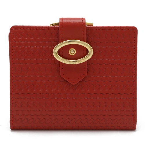 Portefeuille Christian Dior cuir rouge quincaillerie dorée du Japon