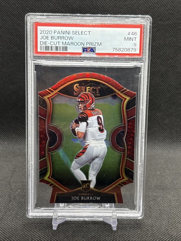 2020 Panini Select 🔥 JOE BURROW Die-Cut Maroon Prizm ROOKIE RC PSA 9