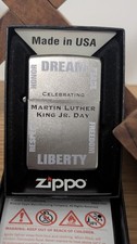 Zippo Martin Luther King Jr Day brushed chrome  NEW, OLD STOCK Boxed