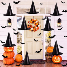 Halloween Decorations Witch Hat Witches Hat - 8PCS Black Hanging Witches Hats 