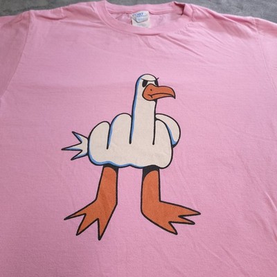 Seagull Middle Finger Funny Animals Graphic Small Shirt Humor F OFF Duck Swan