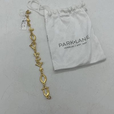 80’s Park Lane Bracelet I Love You Jewellery Gold Tone Korea Vintage 18cm - Image 1 of 4