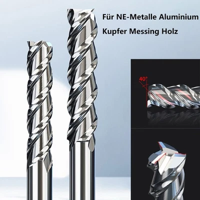 HSS 40 Grad Alu-Schaftfräser Fräser 3 Schneiden VHM Schaftfräser für NE-Metalle - Bild 1 von 4