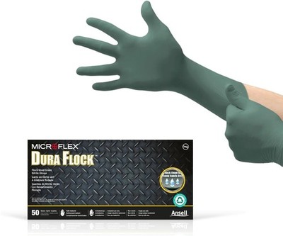 MICROFLEX Dura Flock DFK-608 Thick 11mil Nitrile Gloves for Automotive,
