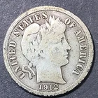1912 P Barber Dime 90% Silver  Mint Liberty Head USA Coin