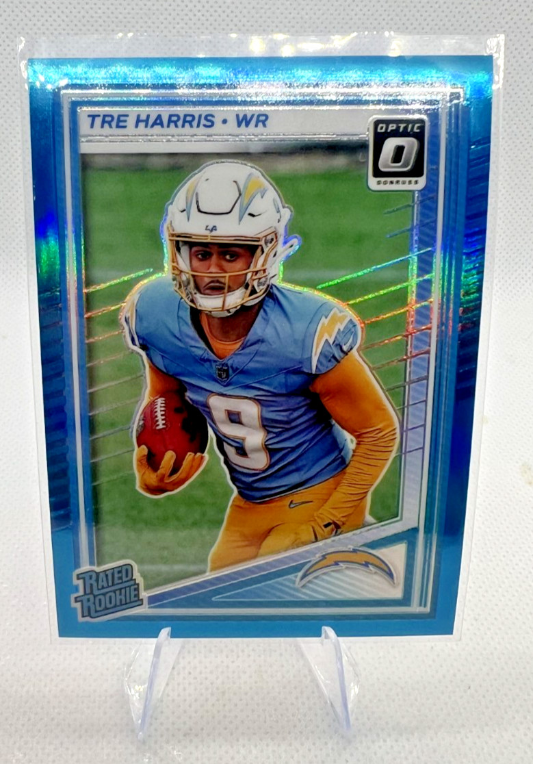 2025 Donruss Optic Football #229 Tre Harris Blue /399 Chargers