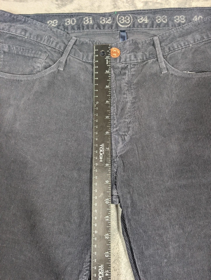 Pantalones de pana cosidos Lacoste X Earnest para hombre 33 azul marino Fulton pierna recta hechos en EE. UU. Foto 3 de 4